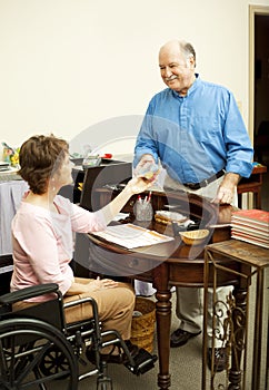 Store Clerk in Wheelchair