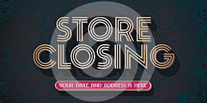 Store closing vector illustration, background