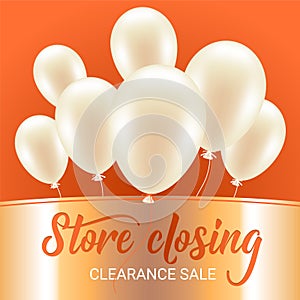 Store closing vector illustration, background photo