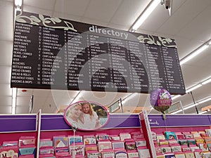 Store directory display panel