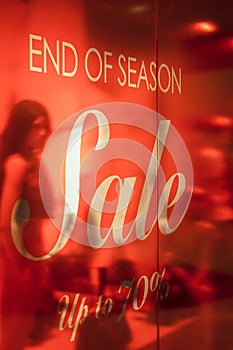 Store end of season sale signs
