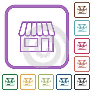Store front outline simple icons