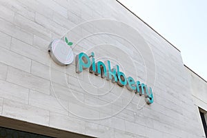 Pinkberry dessert shop sign