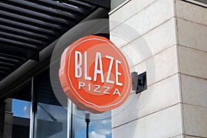 Blaze Pizza restaurant sign