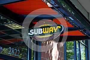 Subway restaurant sign