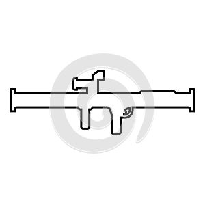 Store grenade launcher bazooka gun rocket system contour outline line icon black color vector illustration image thin flat style
