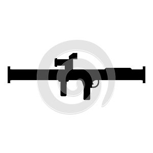 Store grenade launcher bazooka gun rocket system icon black color vector illustration image flat style