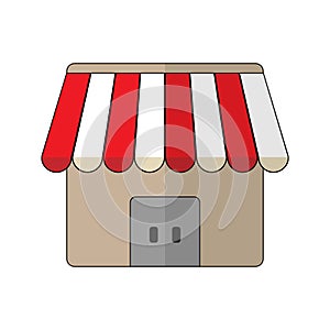Store icon in flat style