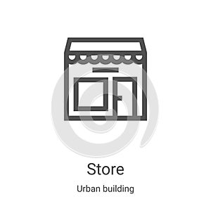 store icon vector from urban building collection. Thin line store outline icon vector illustration. Linear symbol for use on web
