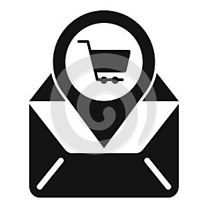 Store locator mail info icon simple vector. Geo retail