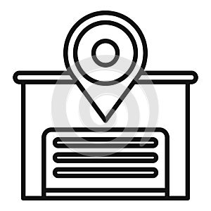 Store locator street icon outline vector. Retail near