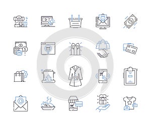 Store and meal outline icons collection. store, meal, restaurant, bistro, cafe, diner, brasserie vector and illustration photo