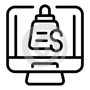 Store online bag icon outline vector. Shop sale