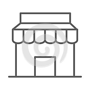 Store shopping commerce in thin line style