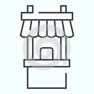 Store thin line icon. Commerce illustration isolated on white. Shop building outline style design, designed for web and