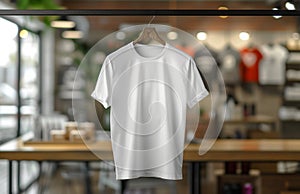 Store Trendy T Shirt Fashion Mock Up Clothes Shop