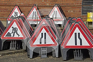 A Store of Triangular Road Warning Signs