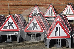 A Store of Triangular Road Warning Signs