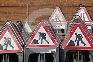 A Store of Triangular Road Warning Signs