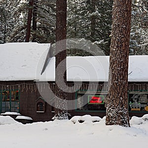 Store in the woods at Christmas