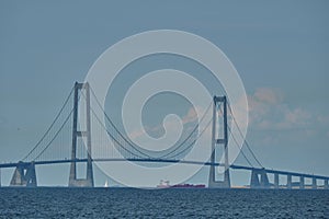Storebelt suspension bridge connecting Denmarks islands