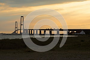StorebÃÂ¦ltsbroen bridge during sunsetin, summer photo