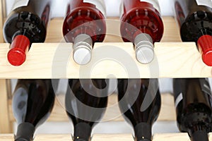 Stored wine bottles