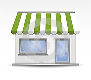 Storefront Awning in Green photo