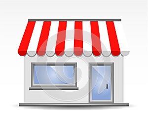 Storefront Awning in Red