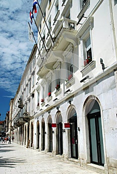 Storefront Facades and Promenade in Split Croatia