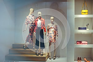 Storefront with women`s clothing