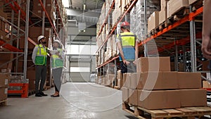 Storehouse employees busy with their work