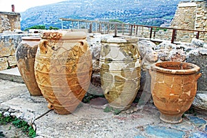 Storehouse Jars in The Palace of Knossos on Crete, Greece