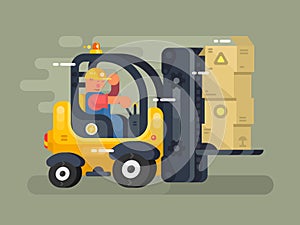 Storekeeper loader flat design