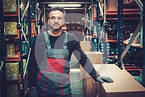 Storekeeper working in a warehouse