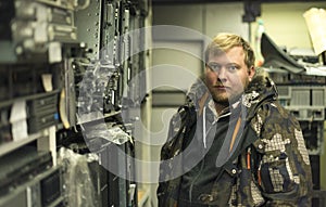 The storeman. Portrait of shelving