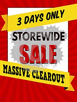 Storewide sale typographic design template photo