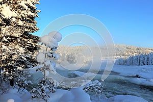 Storforsen in a fabulous winter landscape photo