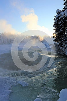 Storforsen in a fabulous winter landscape photo