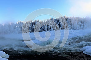 Storforsen in a fabulous winter landscape photo