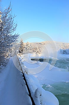 Storforsen in a fabulous winter landscape photo