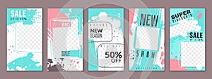 Stories. Trendy design cover frame for social networks posts, editable stories background inspired, media vector