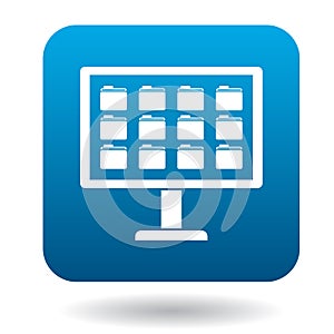 Storing files in computer icon, simple style