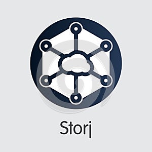 Storj Cryptocurrency Coin. Vector Symbol of STORJ. photo