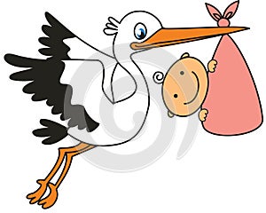 Stork and Baby