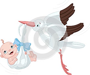 Stork And Baby Boy