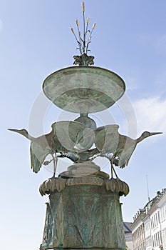 Stork Fountain, located on Amagertorv square, Copenhagen, Denmark photo