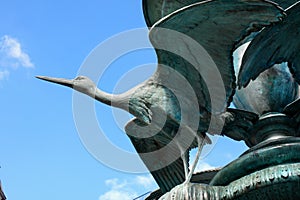 Stork Fountain in the Old Town of Copenhagen, Denmark