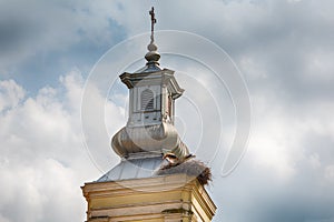 Stork Nest on Church Rooftop