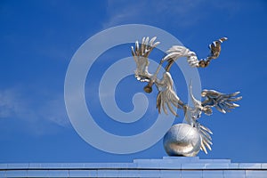 Storks in the Independence Square in Tashkent